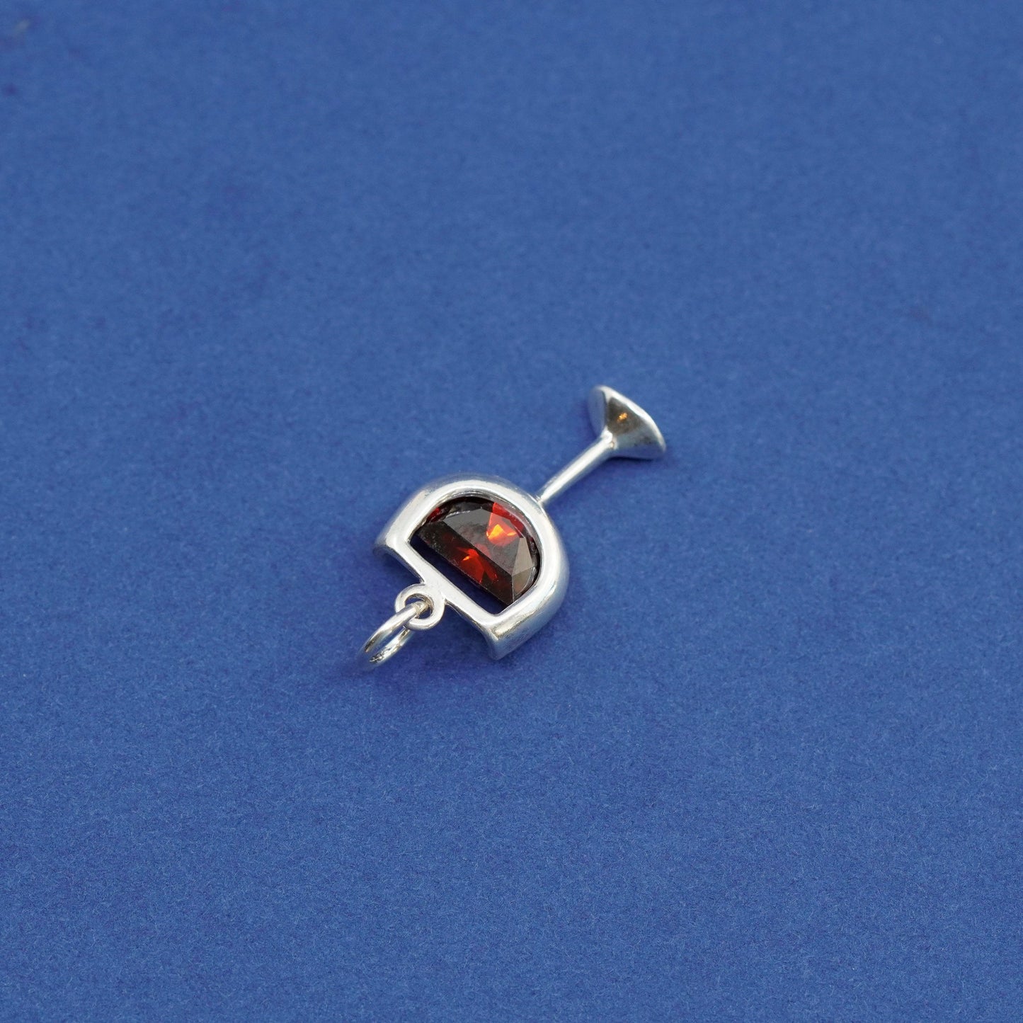 Vintage silpada Sterling silver handmade pendant, 925 cocktail charm with ruby