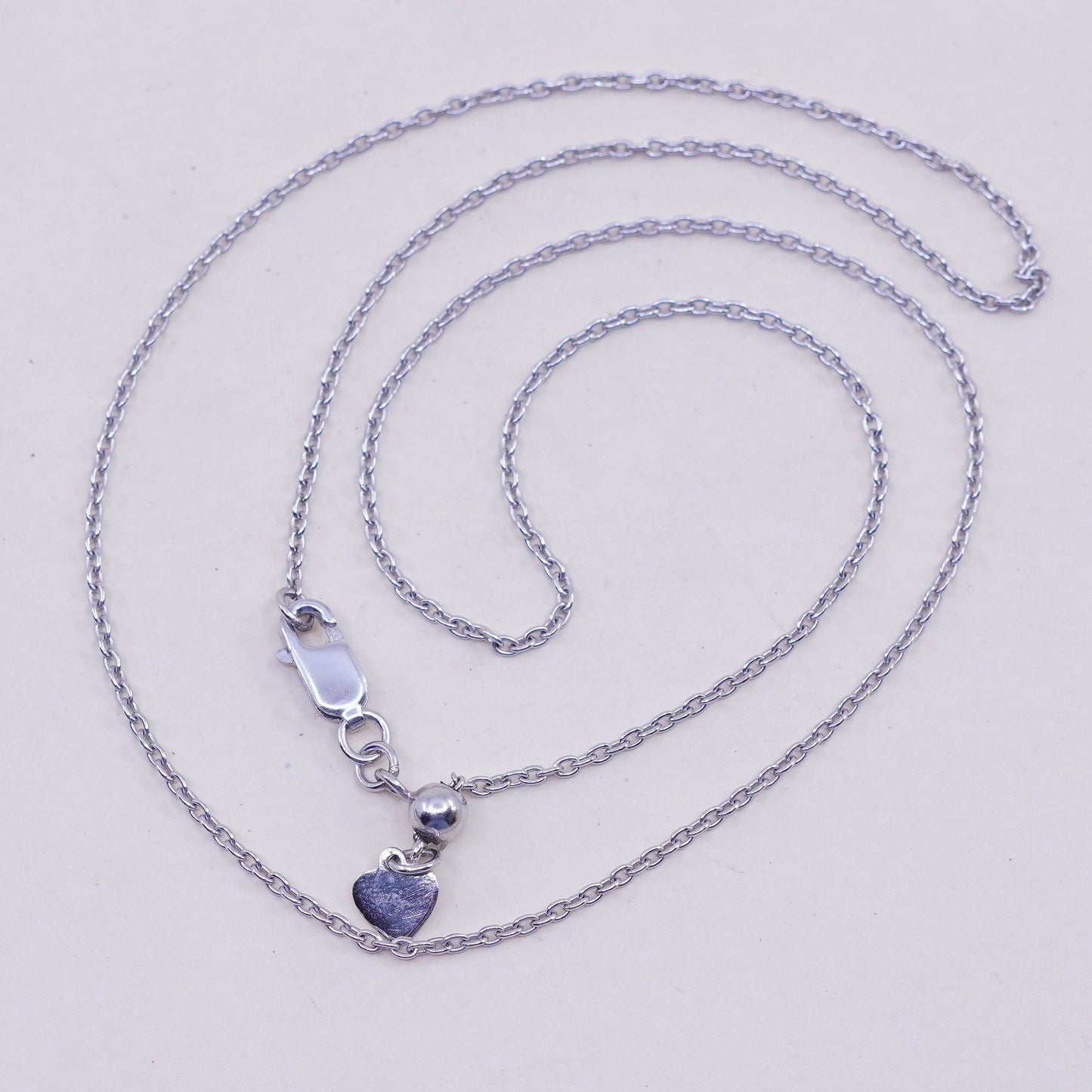 Adjustable 18”, 1mm, Vintage Sterling silver Italy 925 circle chain, necklace