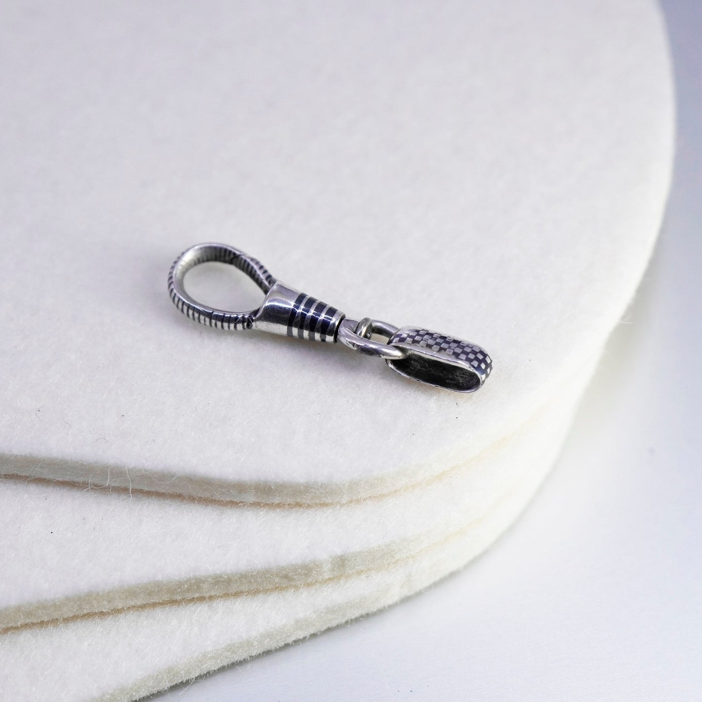 Vintage Sterling 925 silver handmade keychain