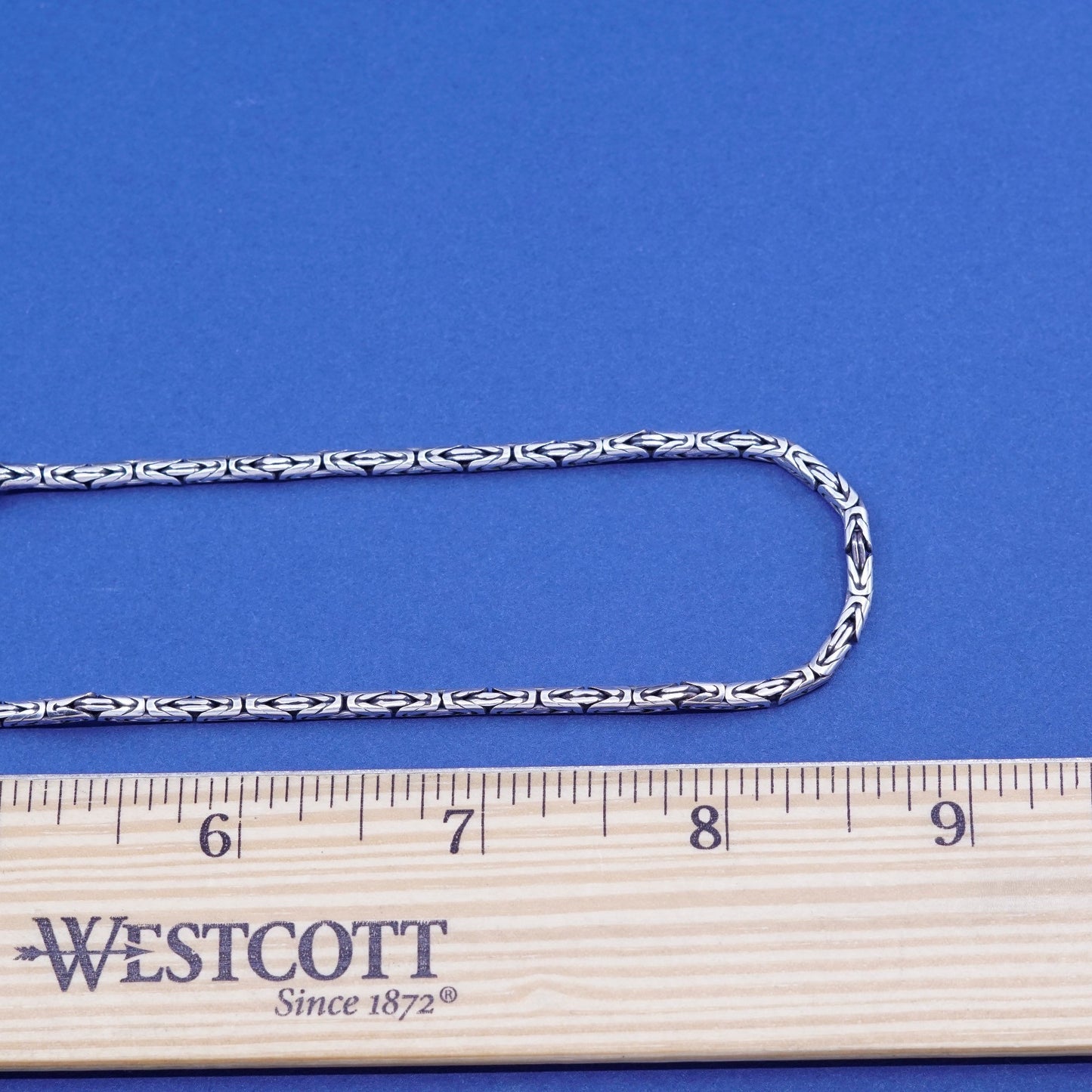 18”, sterling silver 925 handmade Bali birdcage Byzantine chain, men’s necklace