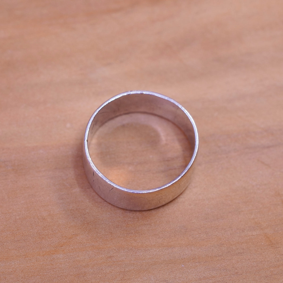 Size 7.75, vintage sterling silver handmade ring, 925 wedding band