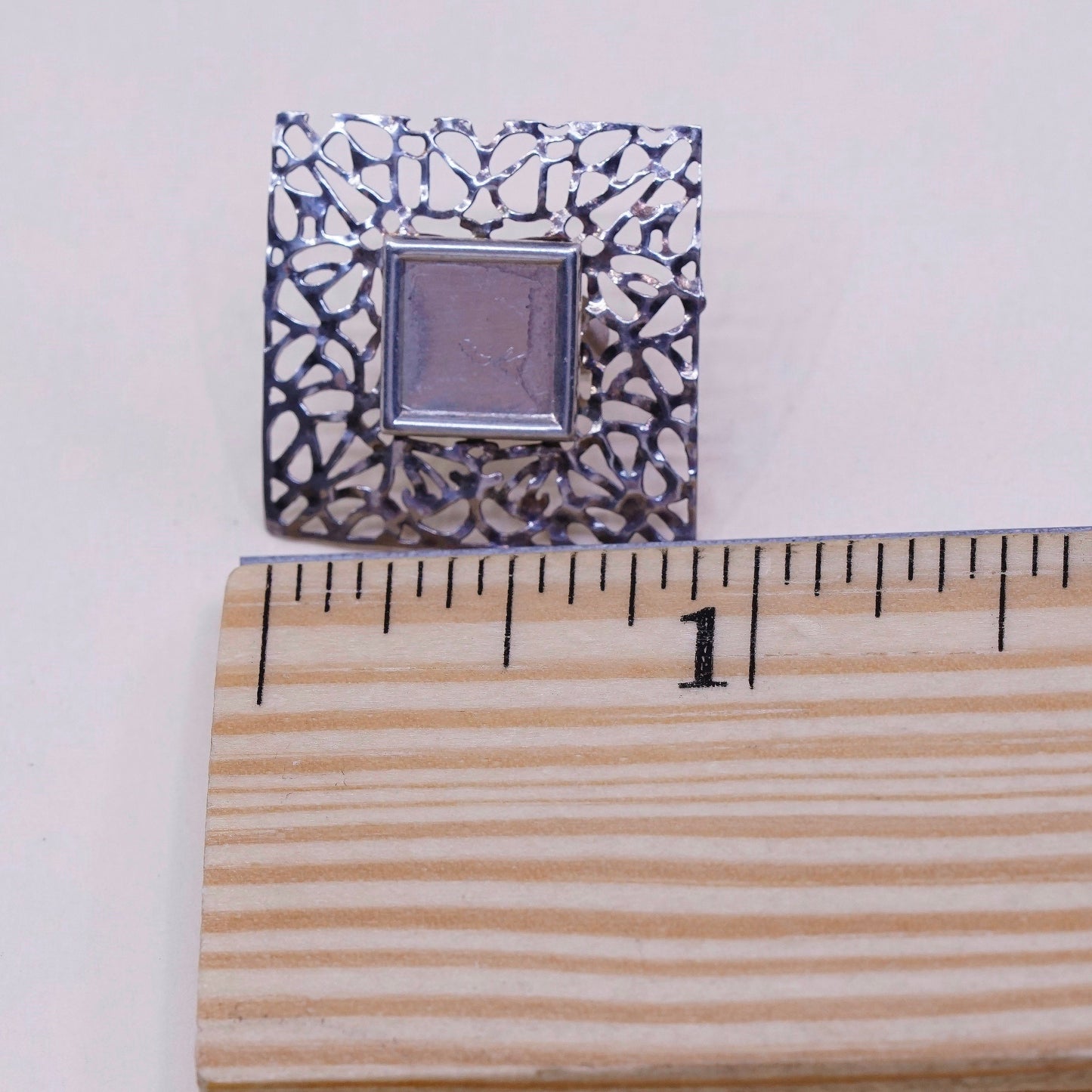 Vintage Sterling silver handmade earrings, 925 studs with filigree details