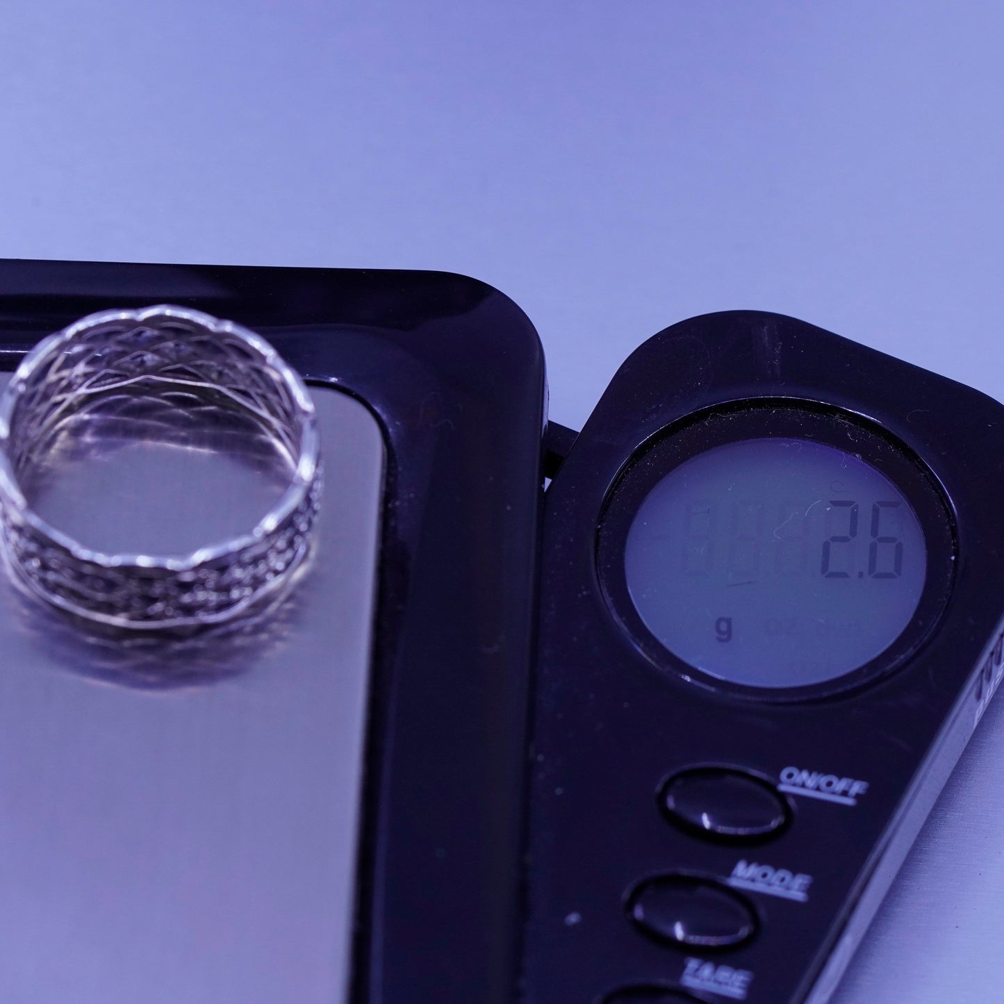Size 7.5, vintage Sterling 925 silver handmade ring, filigree band