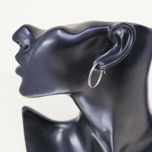 1”, Italy 925 Sterling Silver Hoop Pierced Earrings, 925 silver huggie