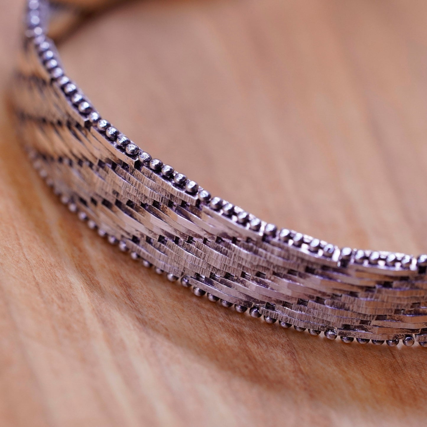 7.25”, 10mm, vintage milor Sterling silver bracelet, Italy 925 Riccio chain