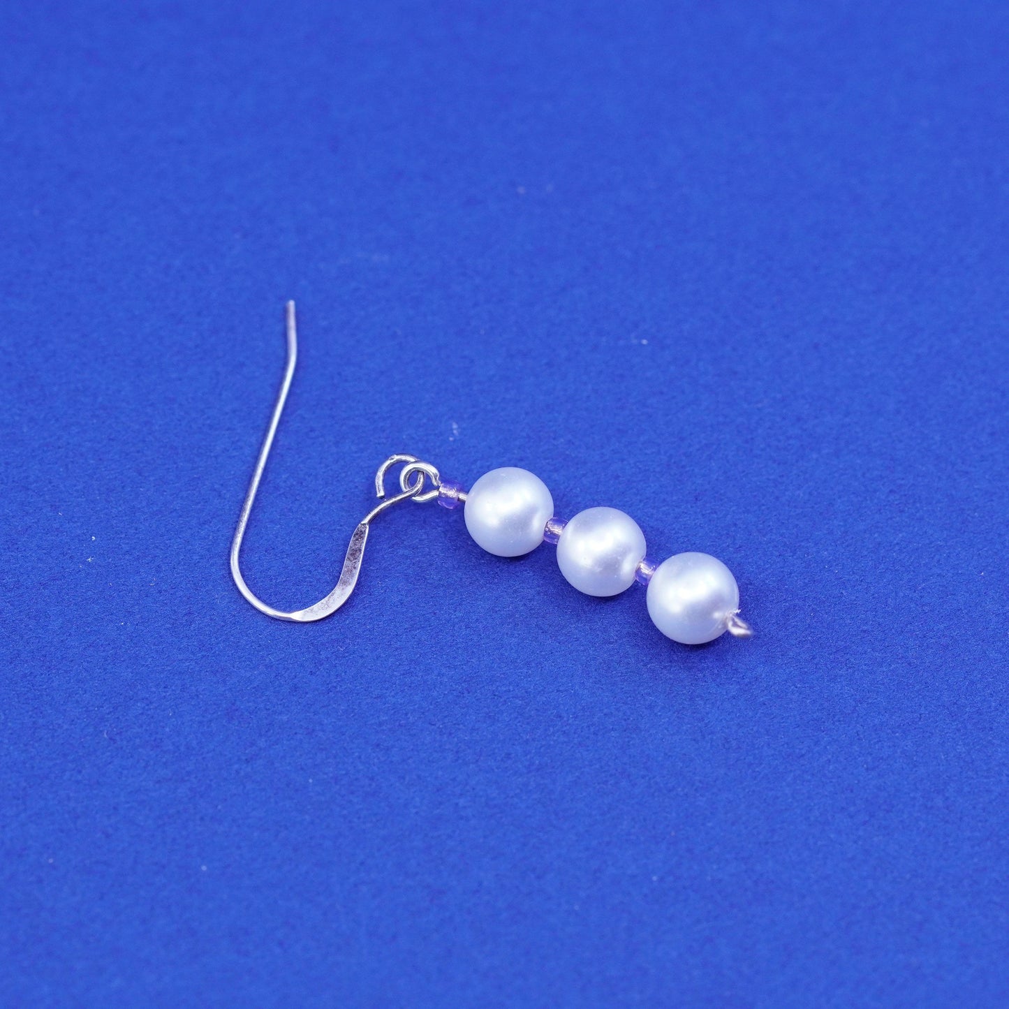 Vintage Sterling silver handmade earrings, 925 hooks with pearl drops