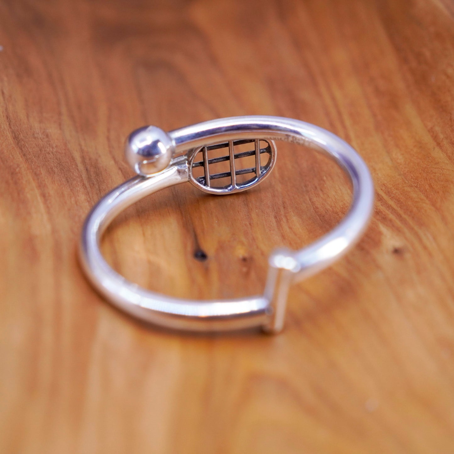 6.5”, Mexico sterling silver handmade bracelet, 925 wrap tennis racket bangle