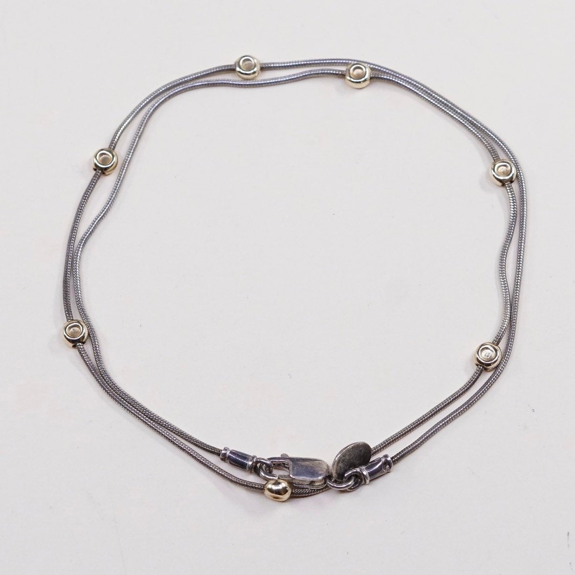 16”, Silpada Saturn Necklace N0673 Sterling Silver 14k Yellow Gold Necklace