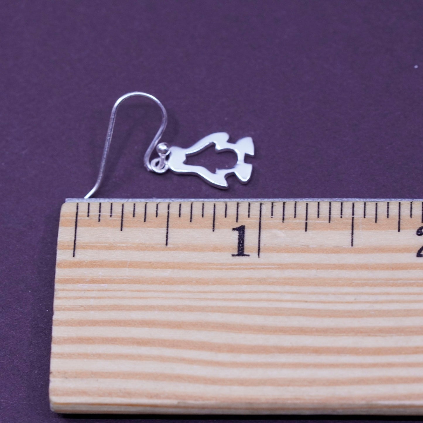 Vintage Sterling silver handmade earrings, 925 penguin bird