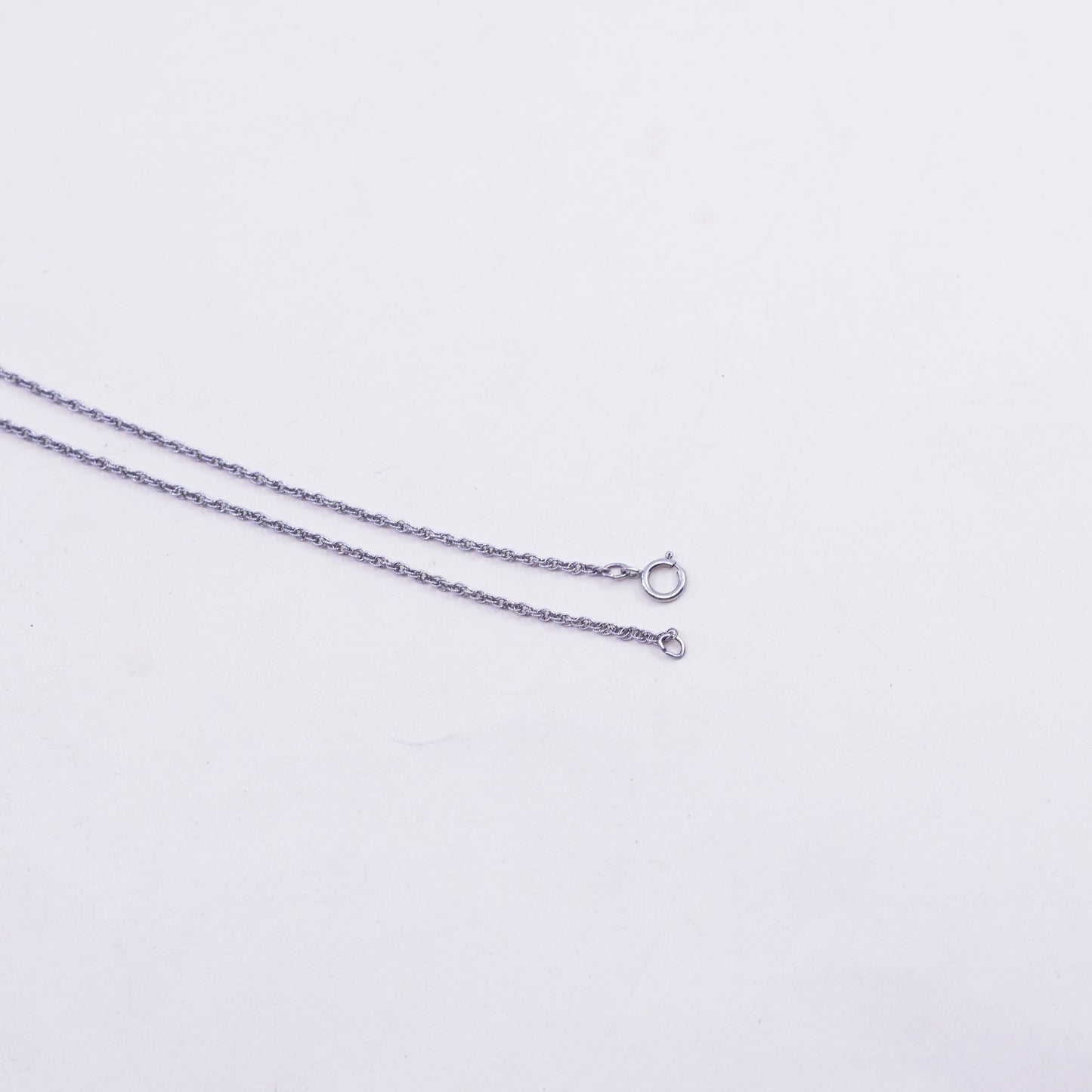 18” 1.6mm, vintage sterling silver necklace, 925 Singapore rope chain