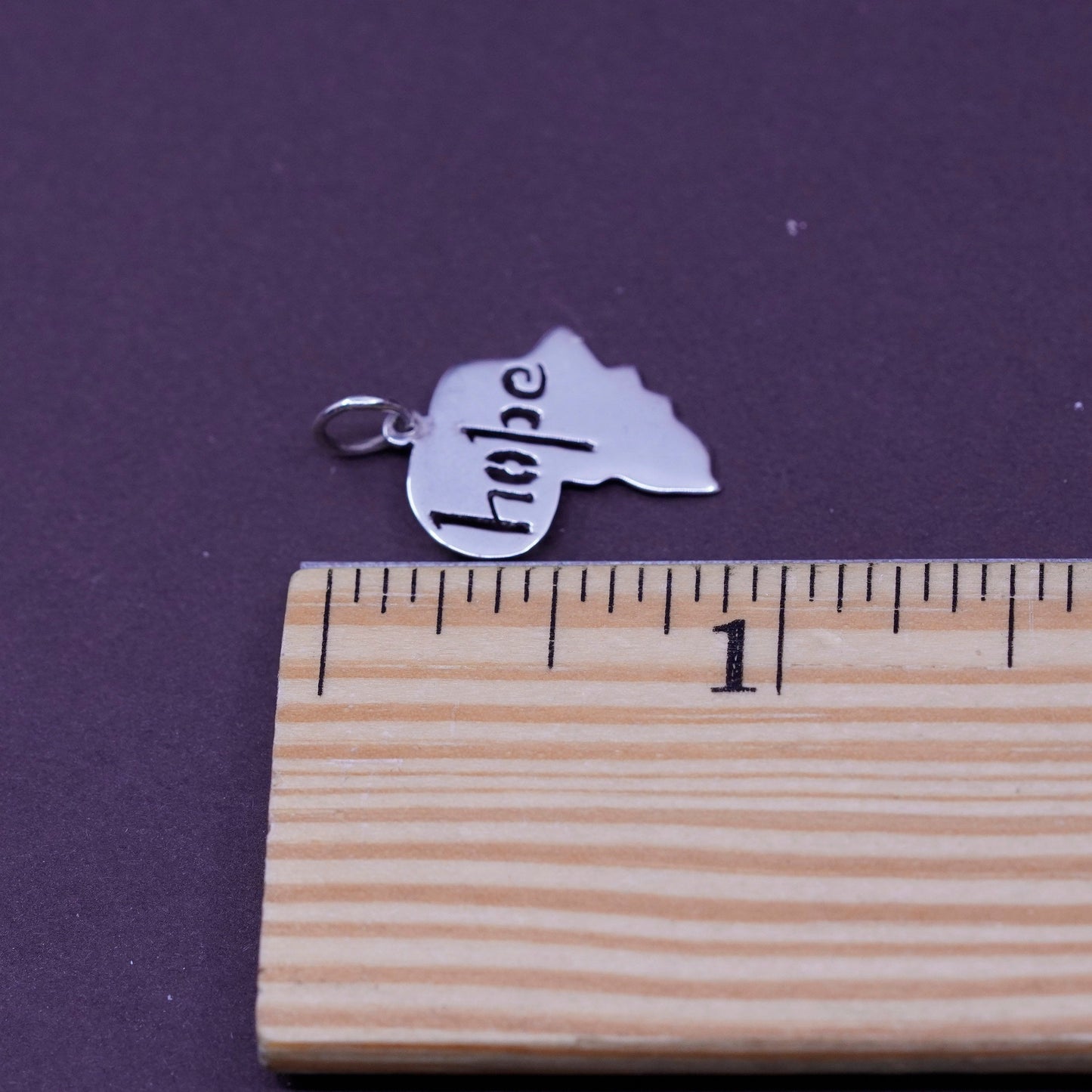 Vintage Sterling silver handmade pendant, 925 Africa charm with “hope”