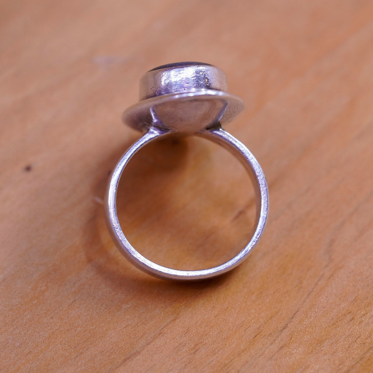Size 8, vintage Sajen sterling silver handmade ring, 925 band with abalone