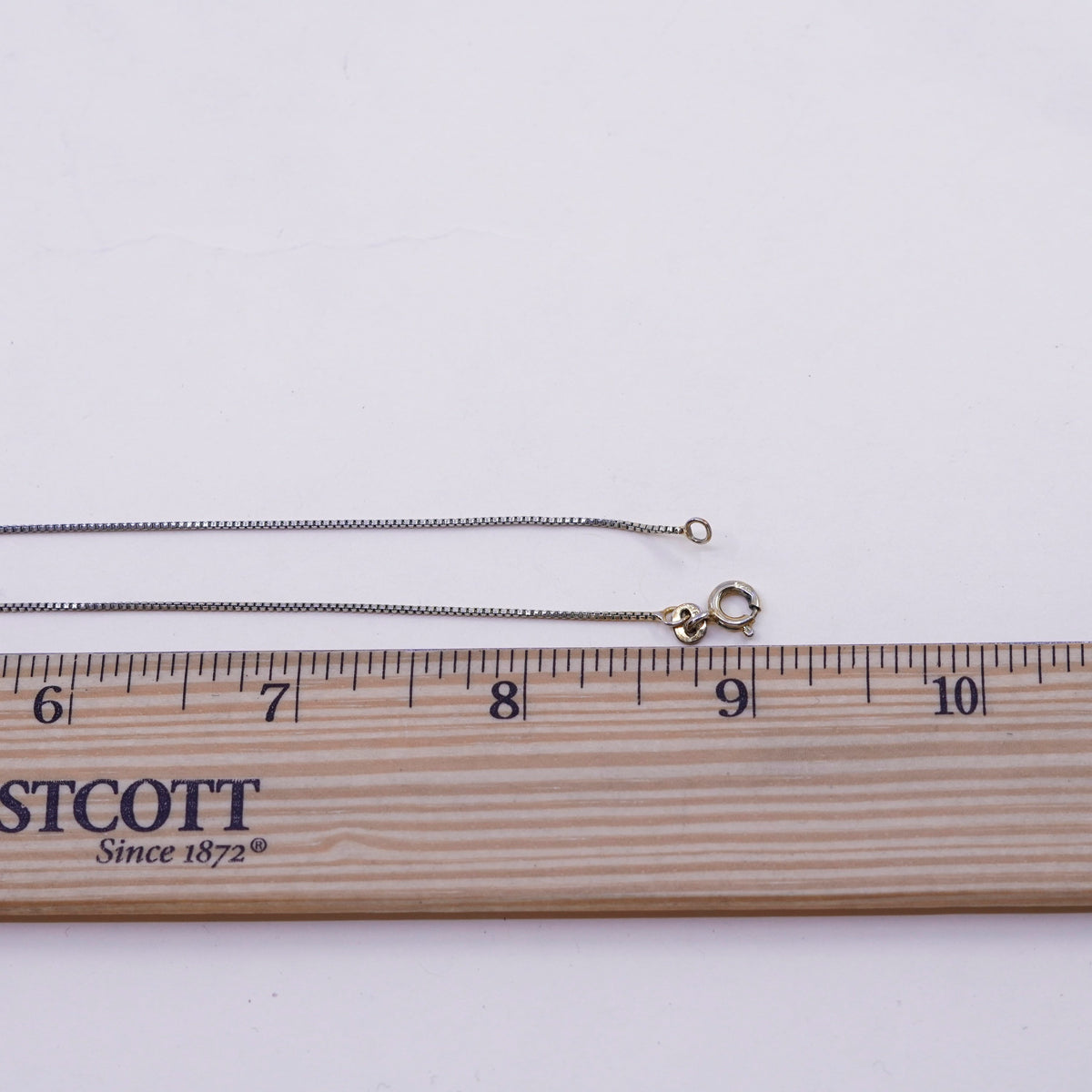 18”, 1mm, Vintage vermeil gold over sterling 925 silver box chain, necklace