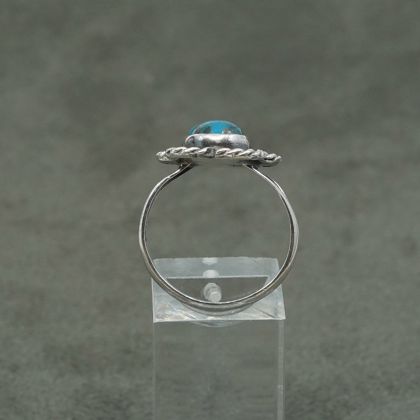 sz 9.75, vtg Native American Sterling silver handmade ring, 925 w/ turquoise