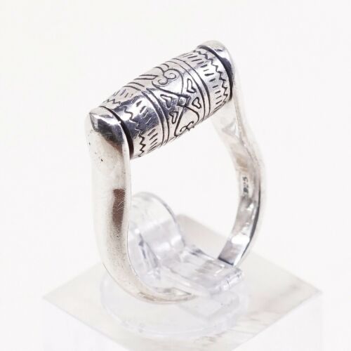 Sz 6.5 Vtg Brighton Sayan Sterling Silver Handmade Ring, 925 Spinner Roller Band