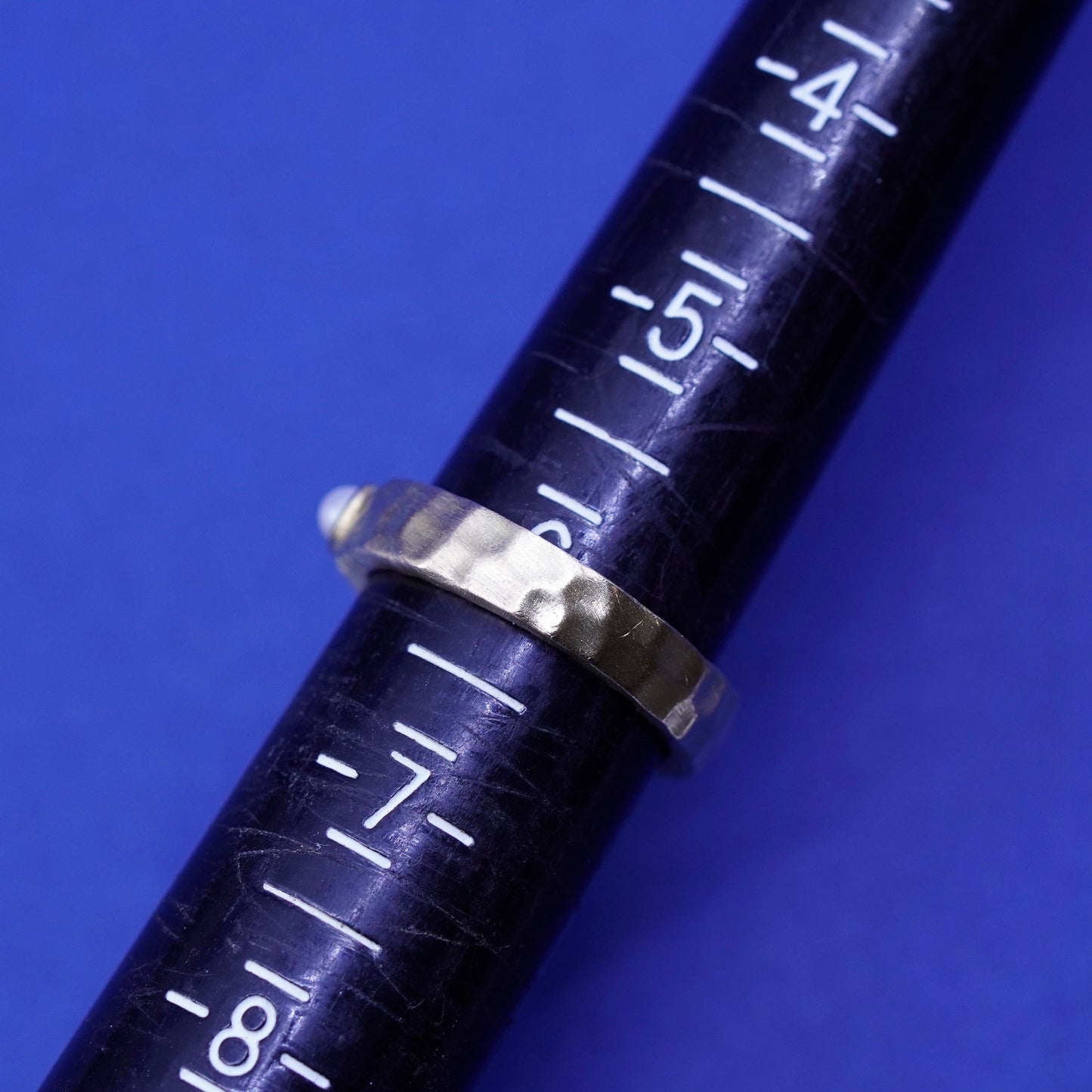 Size 6 vermeil gold filled Sterling silver engagement ring matte 925 band pearl