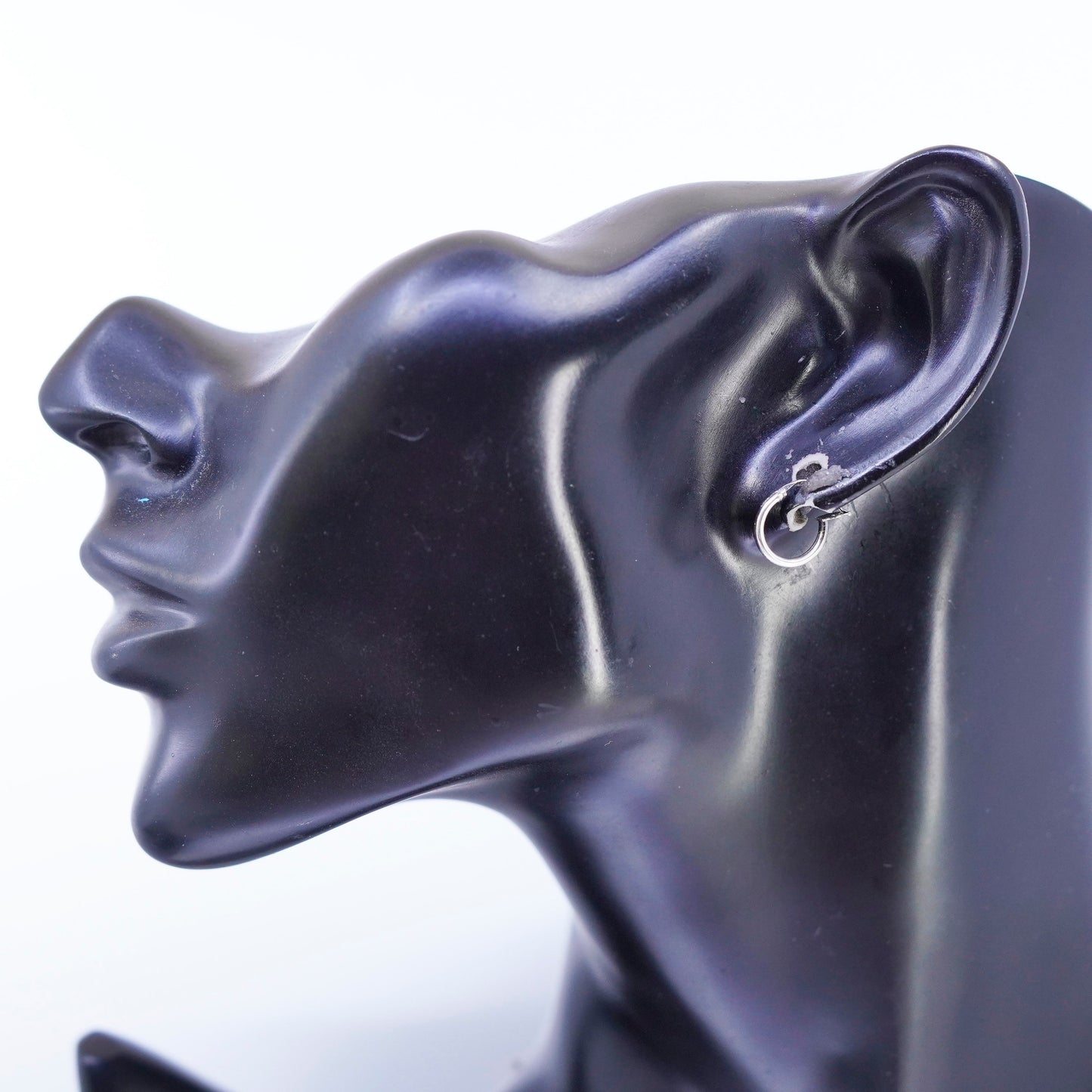 10mm, vintage Sterling silver handmade earrings, 925 hoops