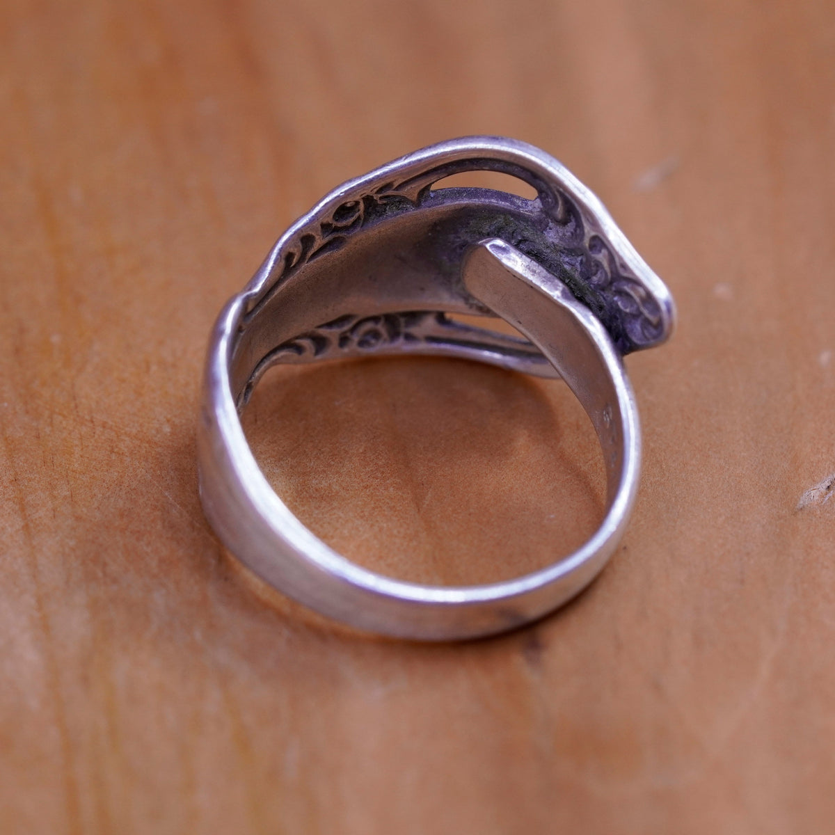Size 8, vintage Sterling 925 silver handmade band, Sterling spoon ring