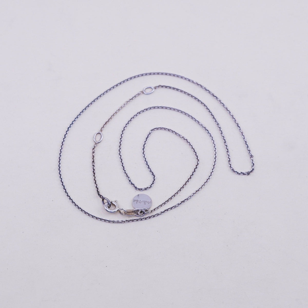 Adjustable 18”, vtg Stella dot Sterling silver Italy 925 circle chain, necklace