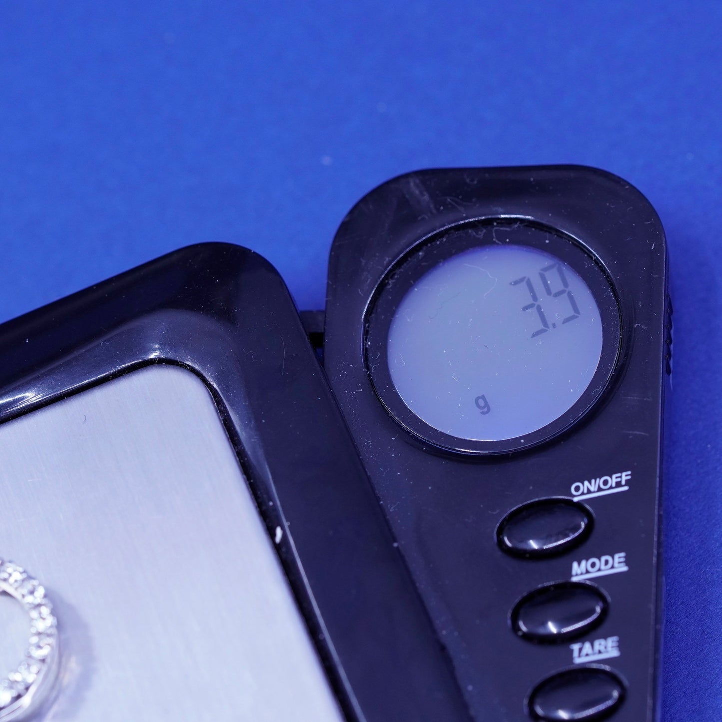 Vintage Sterling silver earrings, 925 circle with cluster cz