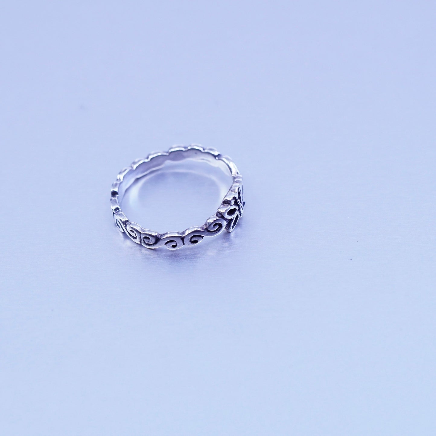 Size 5.25, vintage Sterling 925 silver handmade ring, butterfly band