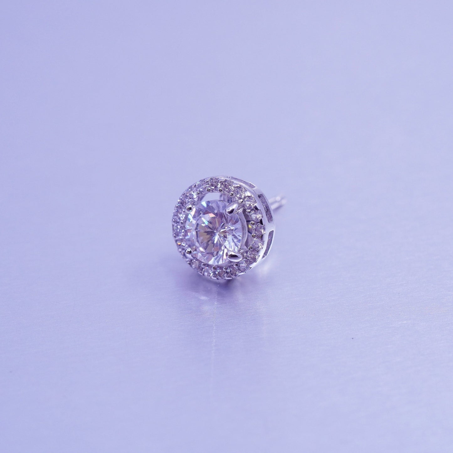 Vintage Sterling 925 silver earrings, studs with cz inlay