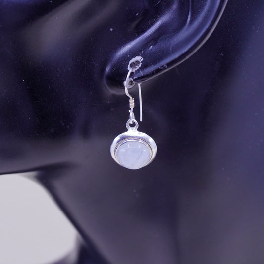 Vintage Sterling 925 silver handmade earrings with moonstone drops