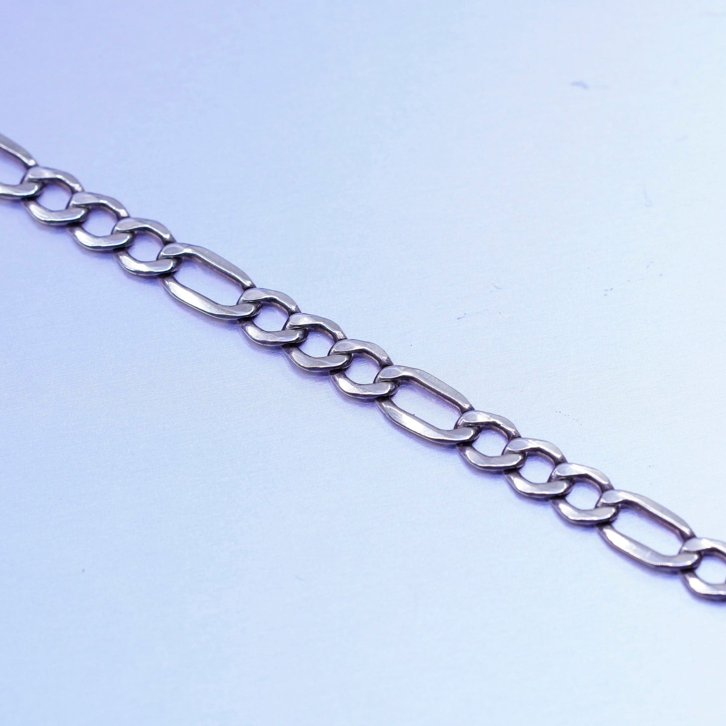 10.5”, Piercing Pagoda 2/25 14K gold Sterling 925 silver figaro bracelet anklet