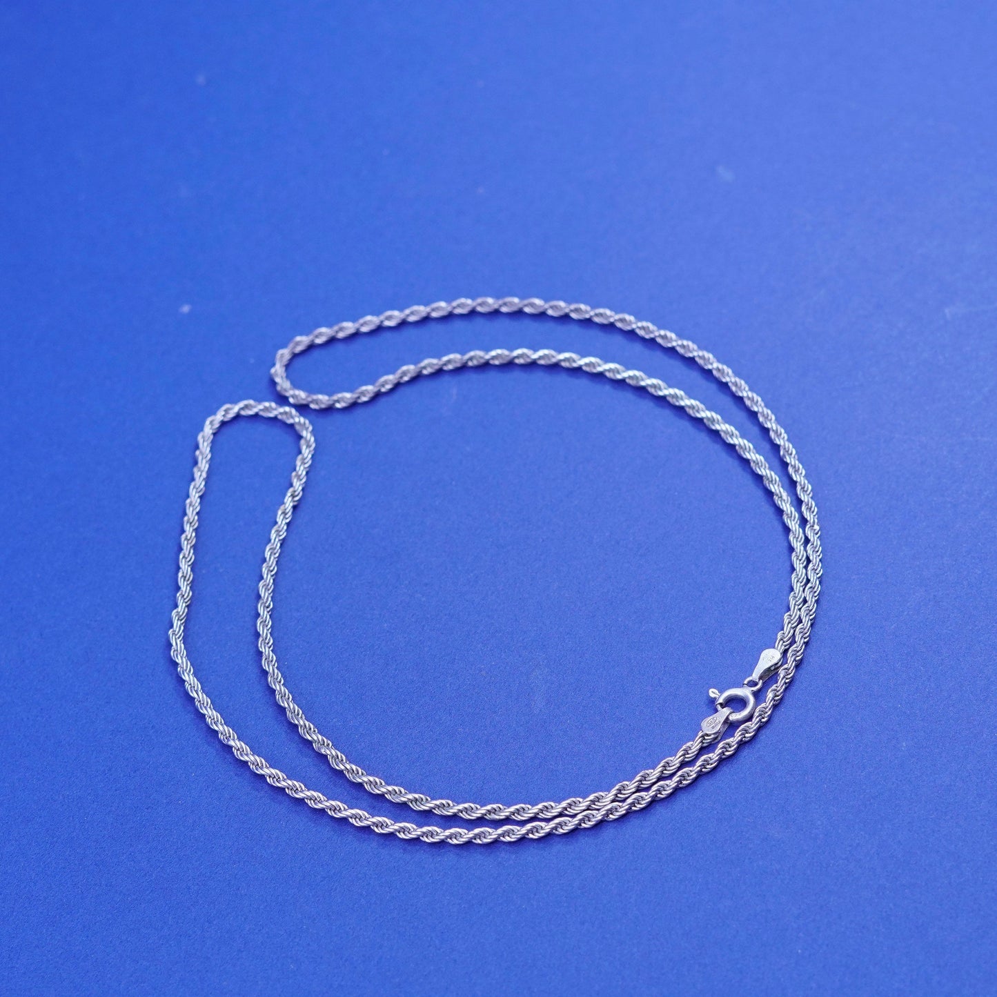 24”, 3mm, vintage Italy Milor Sterling silver handmade necklace, 925 rope chain