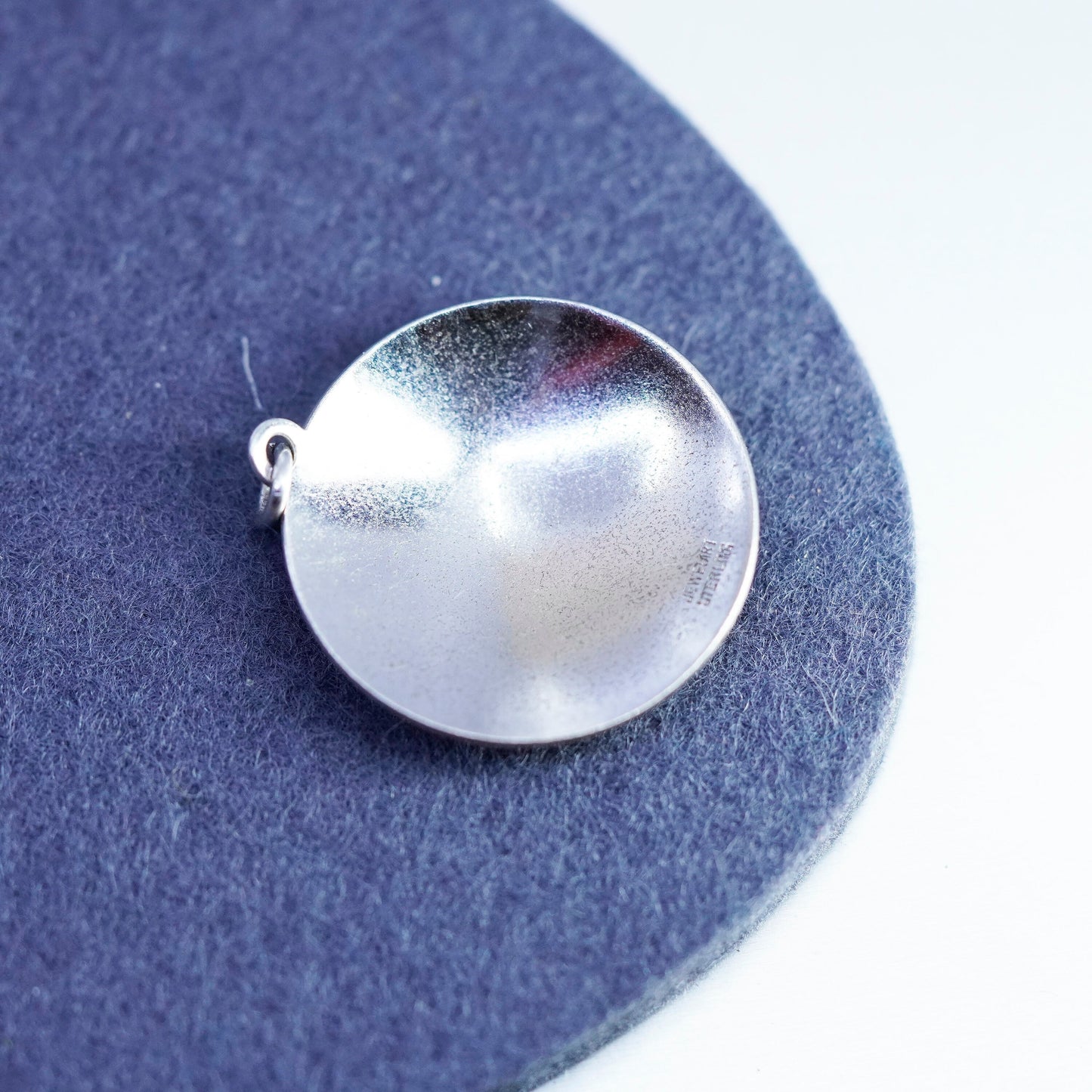 Vintage sterling 925 silver handmade merry Christmas tag pendant