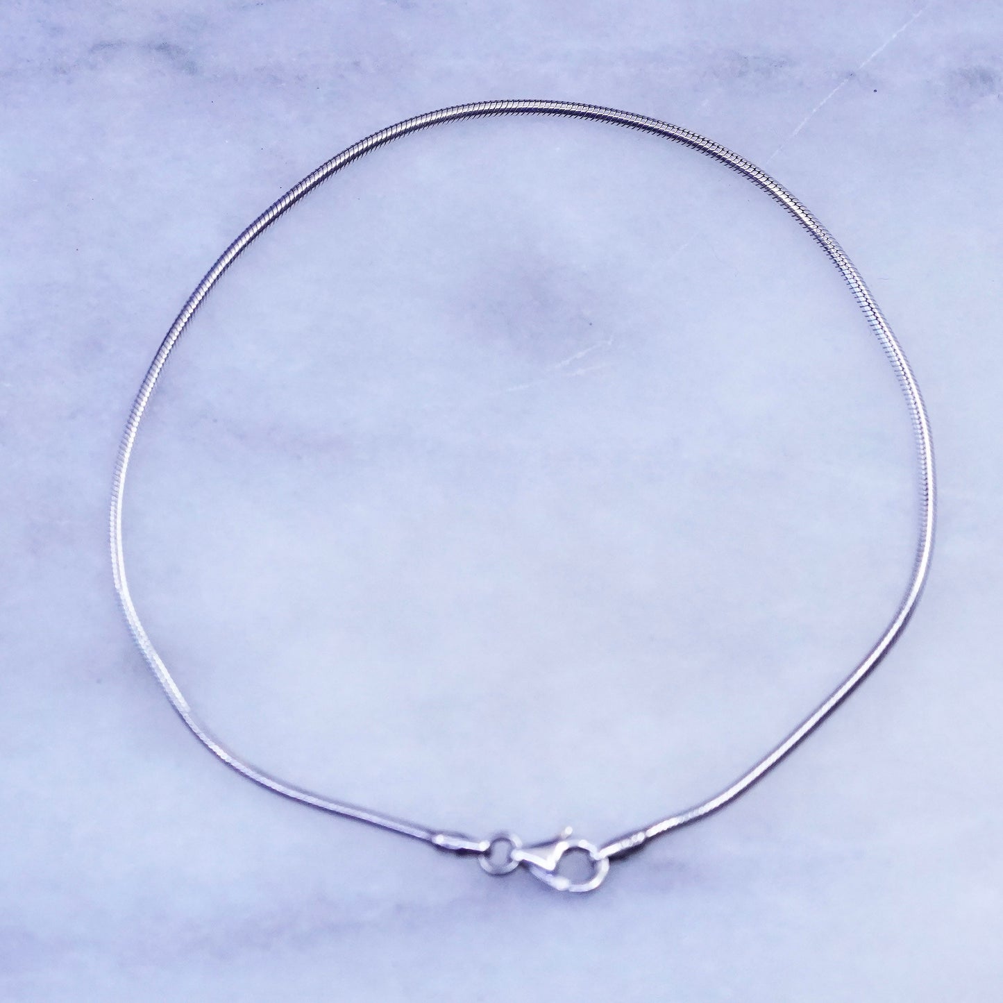 9”, 1mm, Sterling silver handmade bracelet, 925 snake anklet chain