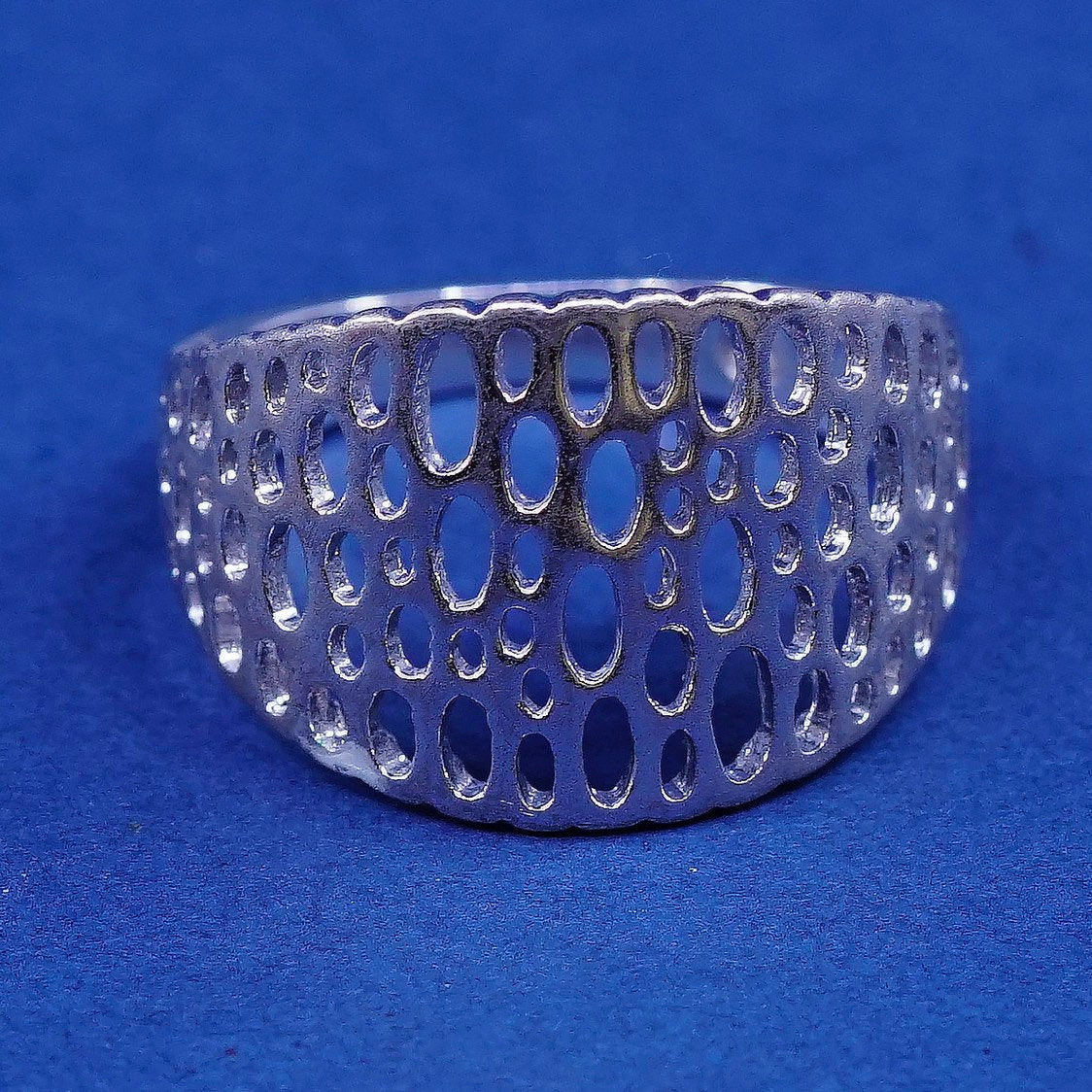 sz 7, vtg Sterling silver handmade ring, 925 band w/ filigree