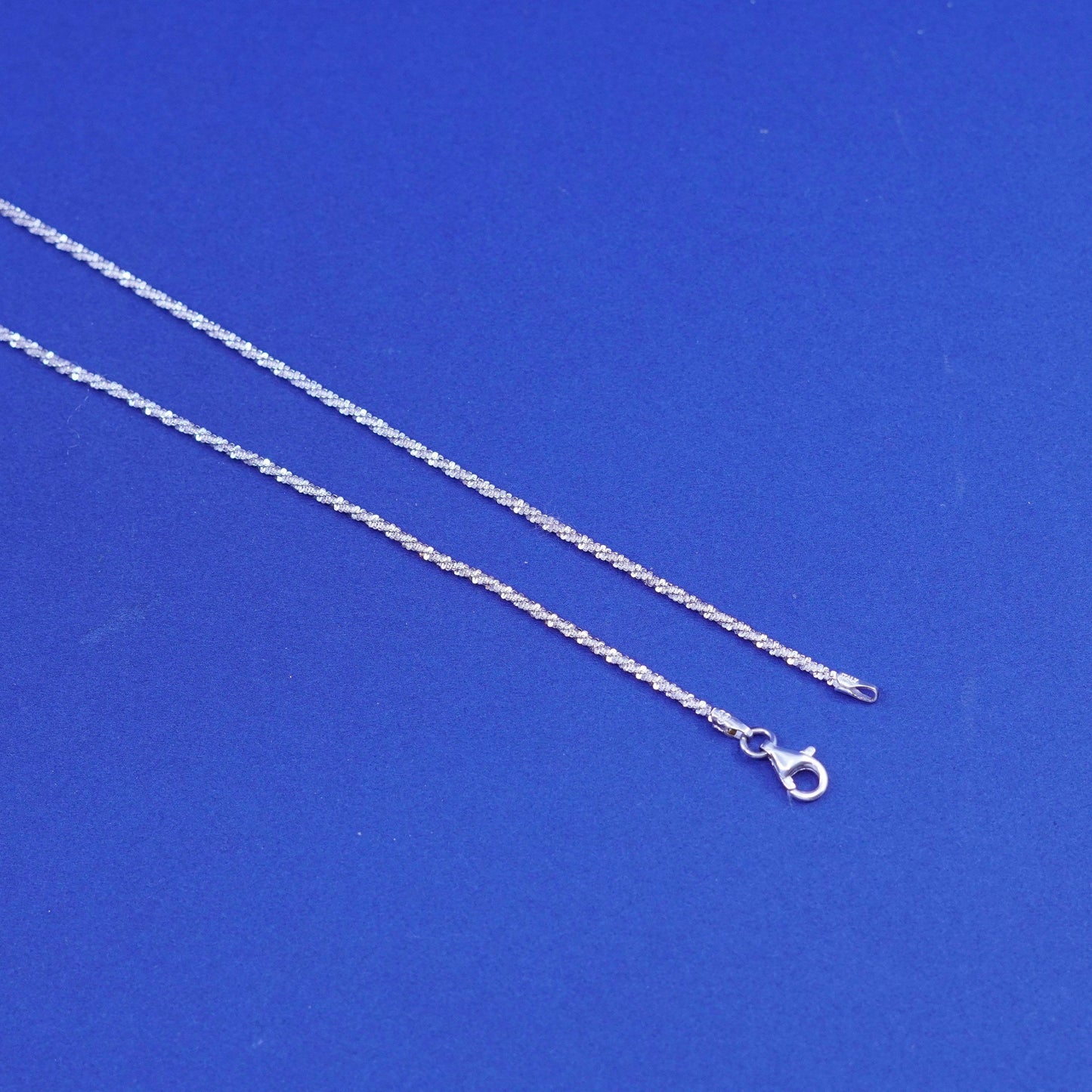 20”, vintage Sterling silver handmade chain, 925 twisted herringbone necklace