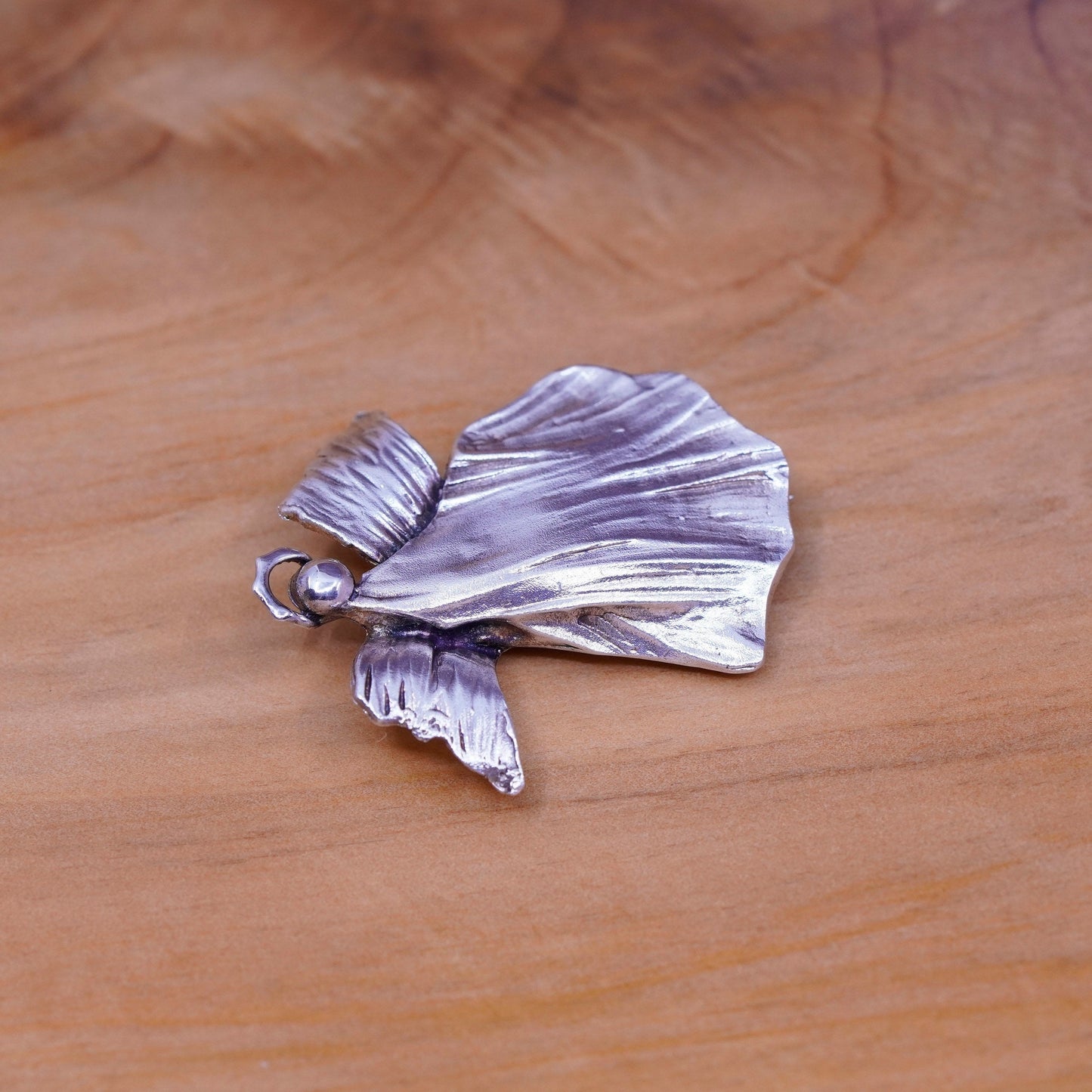 Vintage handmade sterling 925 silver modern abstract angel brooch