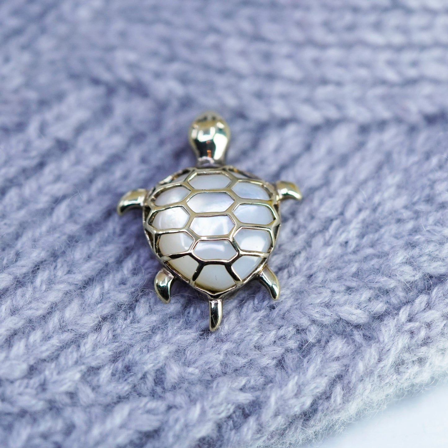 Designer LIRM gold vermeil Sterling silver 925 sea turtle pendant moonstone