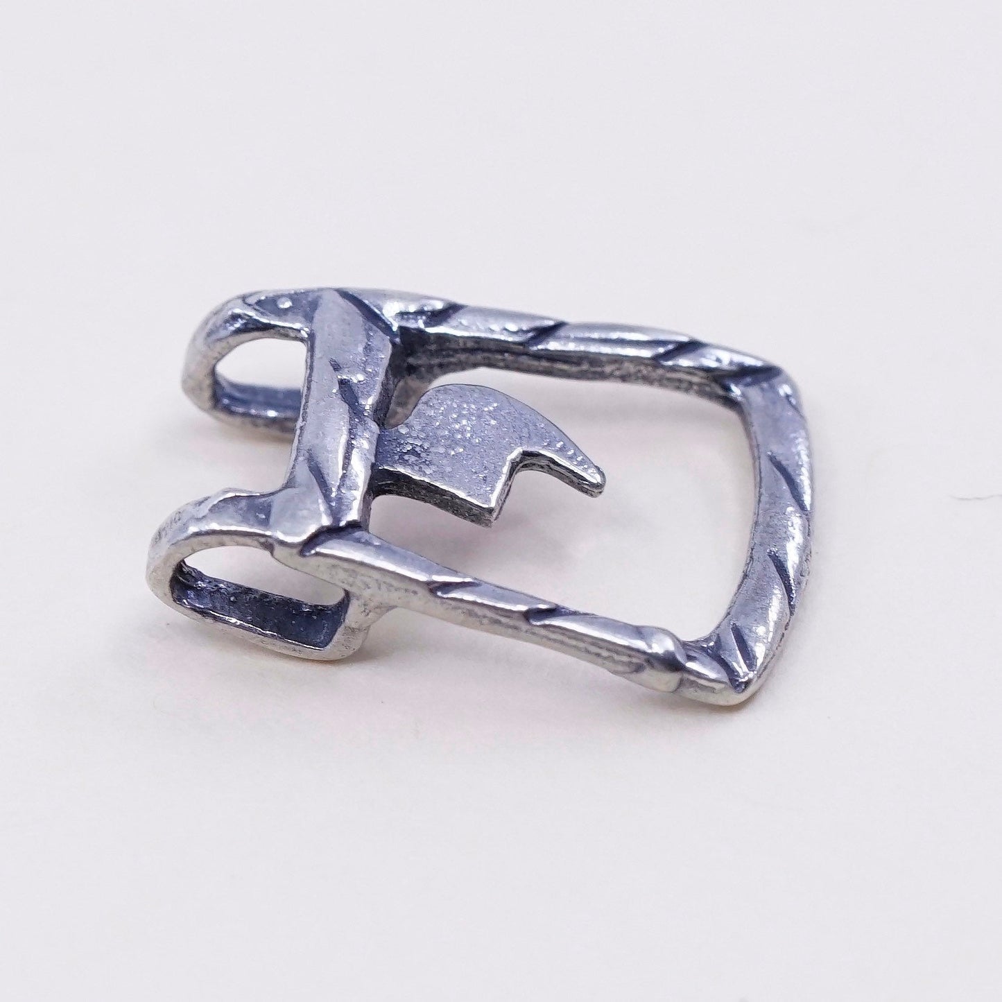 Vintage sterling silver handmade pendant, 925 apostrophe symbol, stamped 925