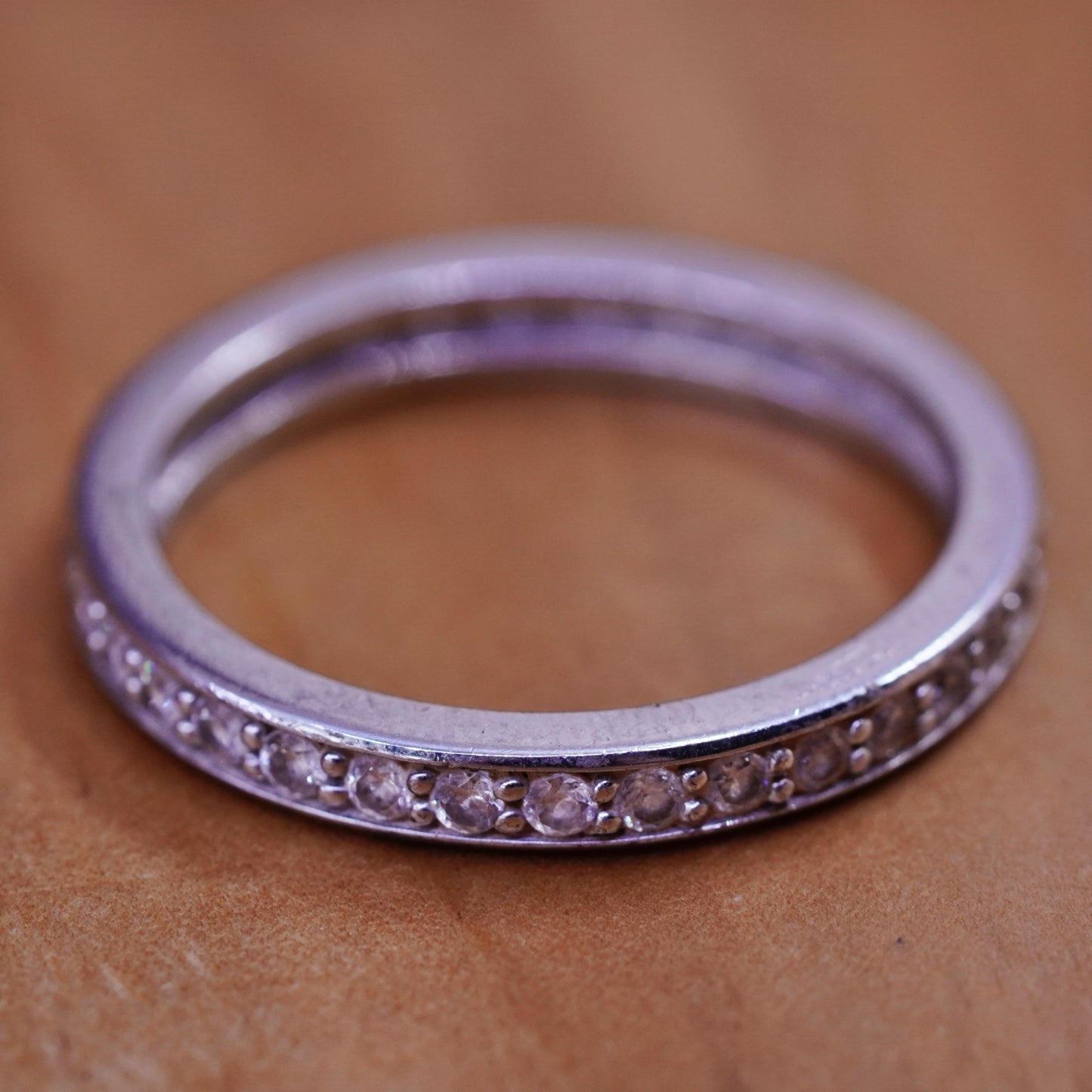 Size 9.25, vintage Sterling silver ring, 925 band with cz, stamped 925 Cz