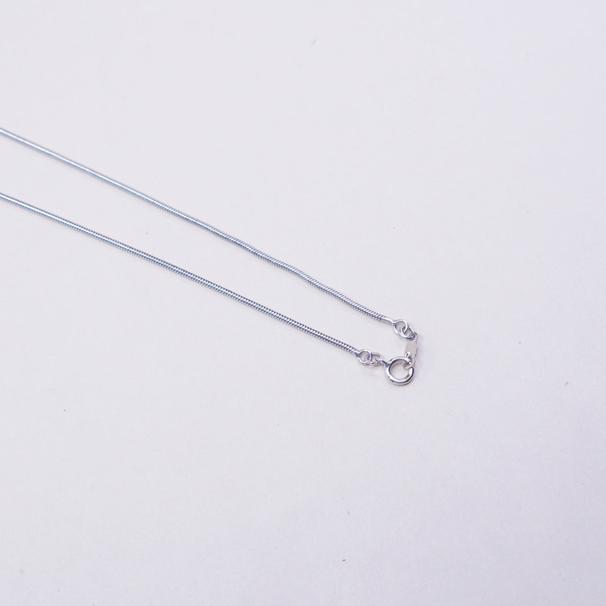 21”, sterling 925 silver necklace, white pearl heart pendant snake silver chain