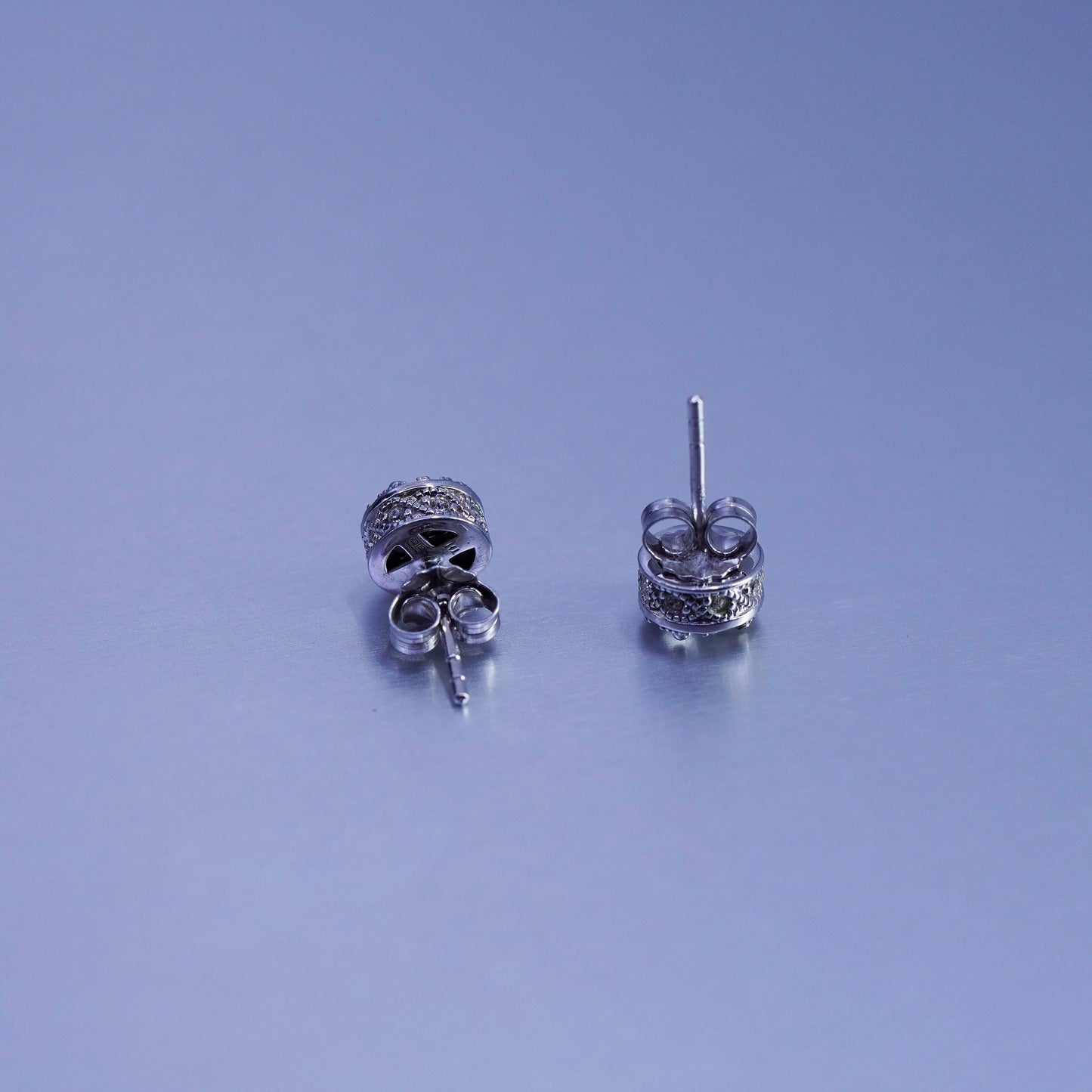 Vintage Sterling 925 silver earrings, studs with cz inlay
