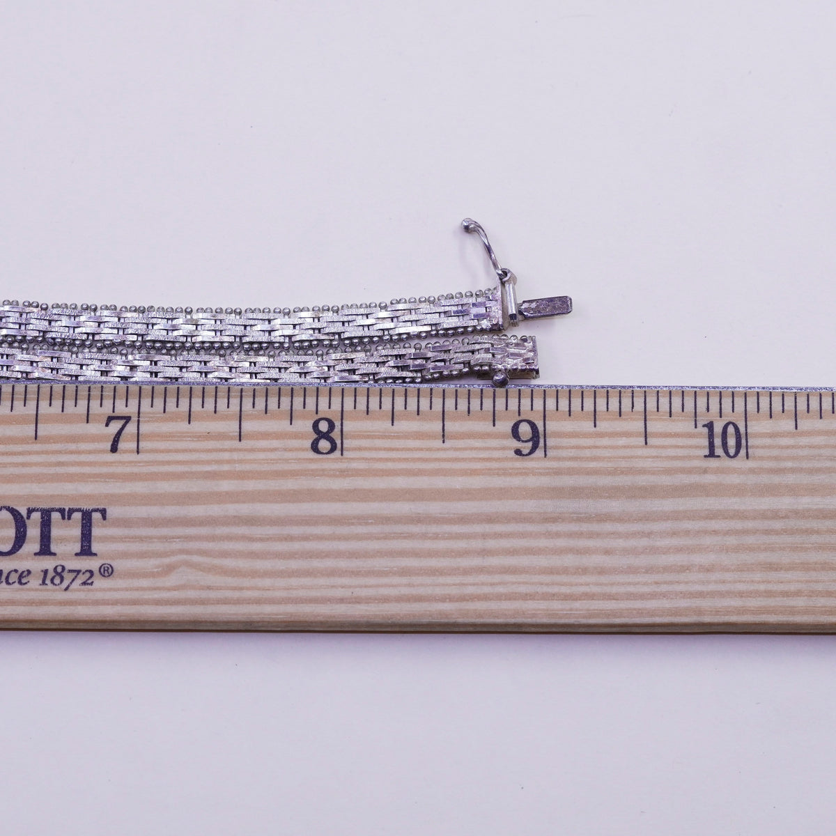 18”, 6mm, Vintage sterling silver Riccio link chain, V shaped 925 necklace