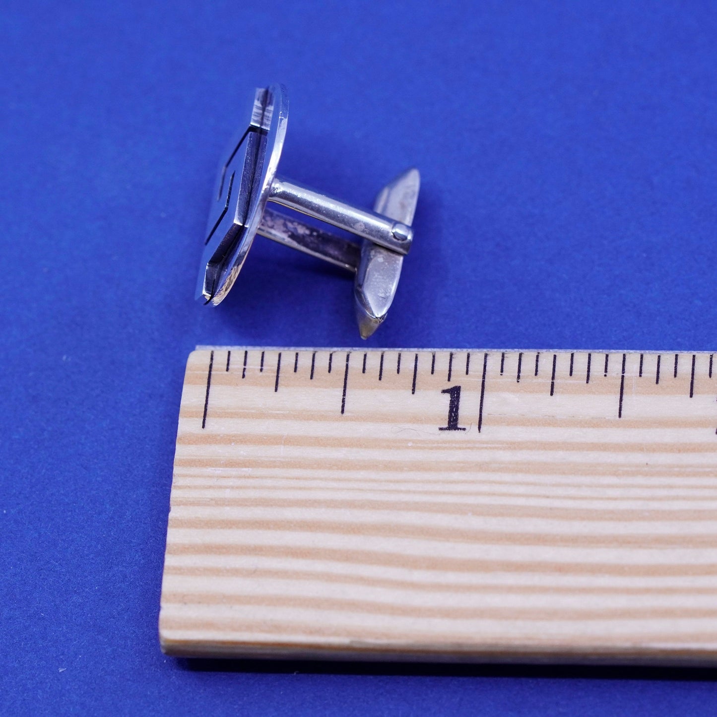 Vintage sterling silver Handmade cufflinks, Mexico 925 cuff links Greek key