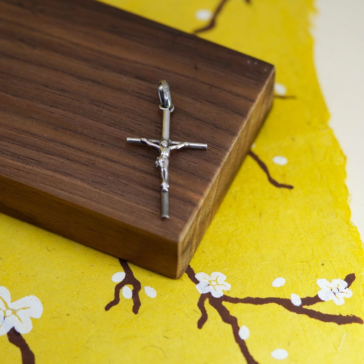 Vintage Sterling silver handmade pendant, 925 cross with Jesus