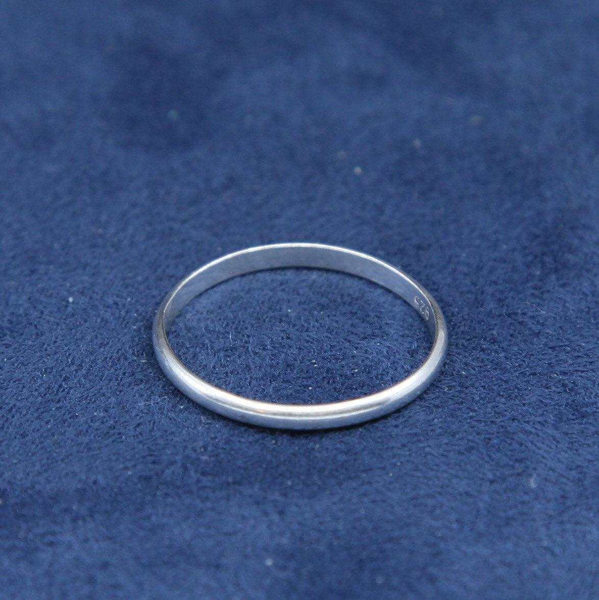 sz 9.25, vtg Sterling silver handmade ring, 925 wedding band, stamped 925