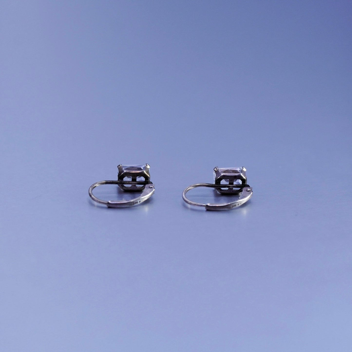 Vintage Sterling 925 silver earrings, dangle and Cz