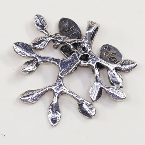 Vtg Israel CZ Shablool 925 Sterling Silver Tree Branch W/ “Hope, Believe Life”