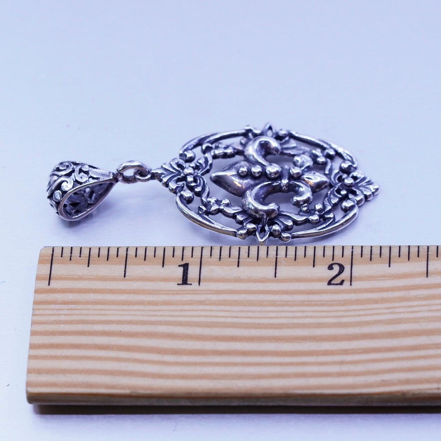 French symbol sterling 925 silver handmade filigree the fleur-de-lis pendant