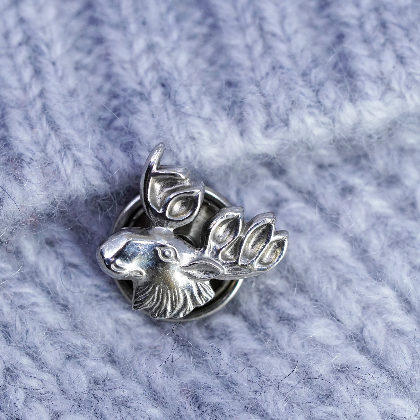 Vintage Sterling 925 silver deer elk pin, stamped Sterling