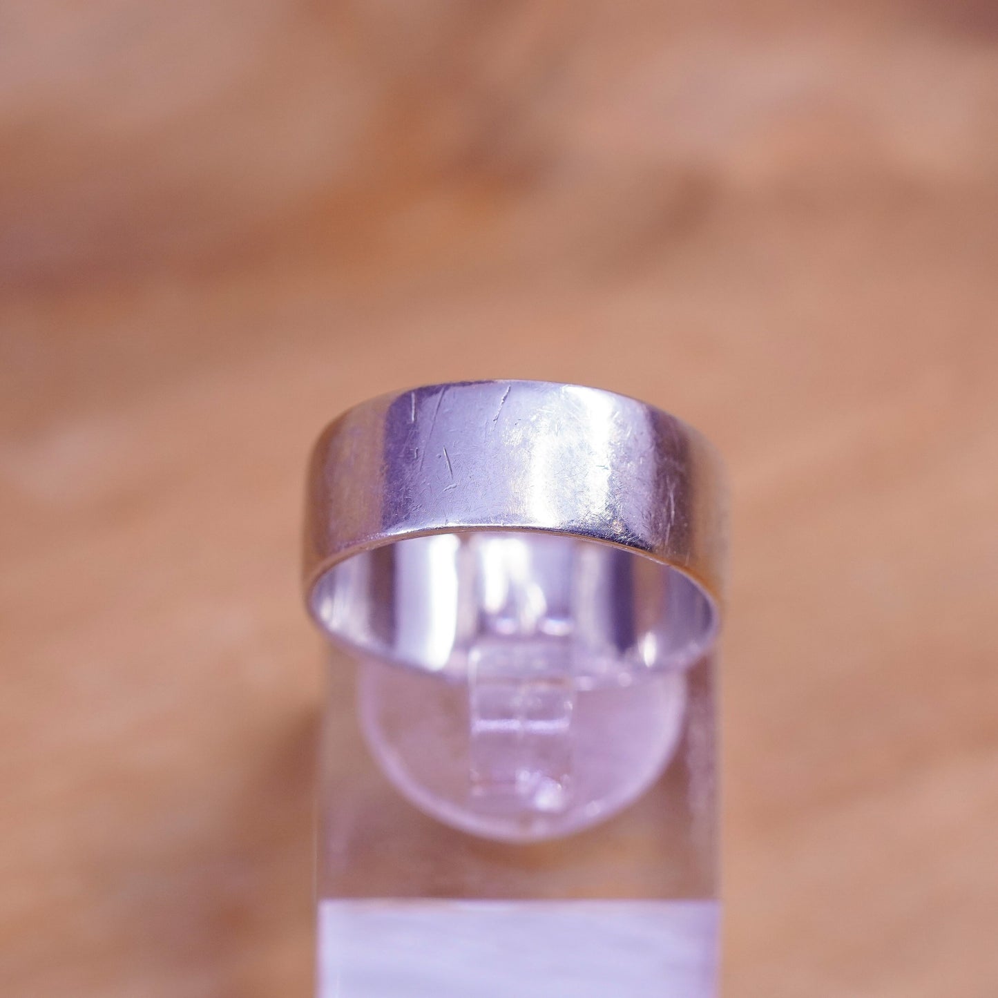 Size 7.75, vintage sterling silver handmade ring, 925 wedding band