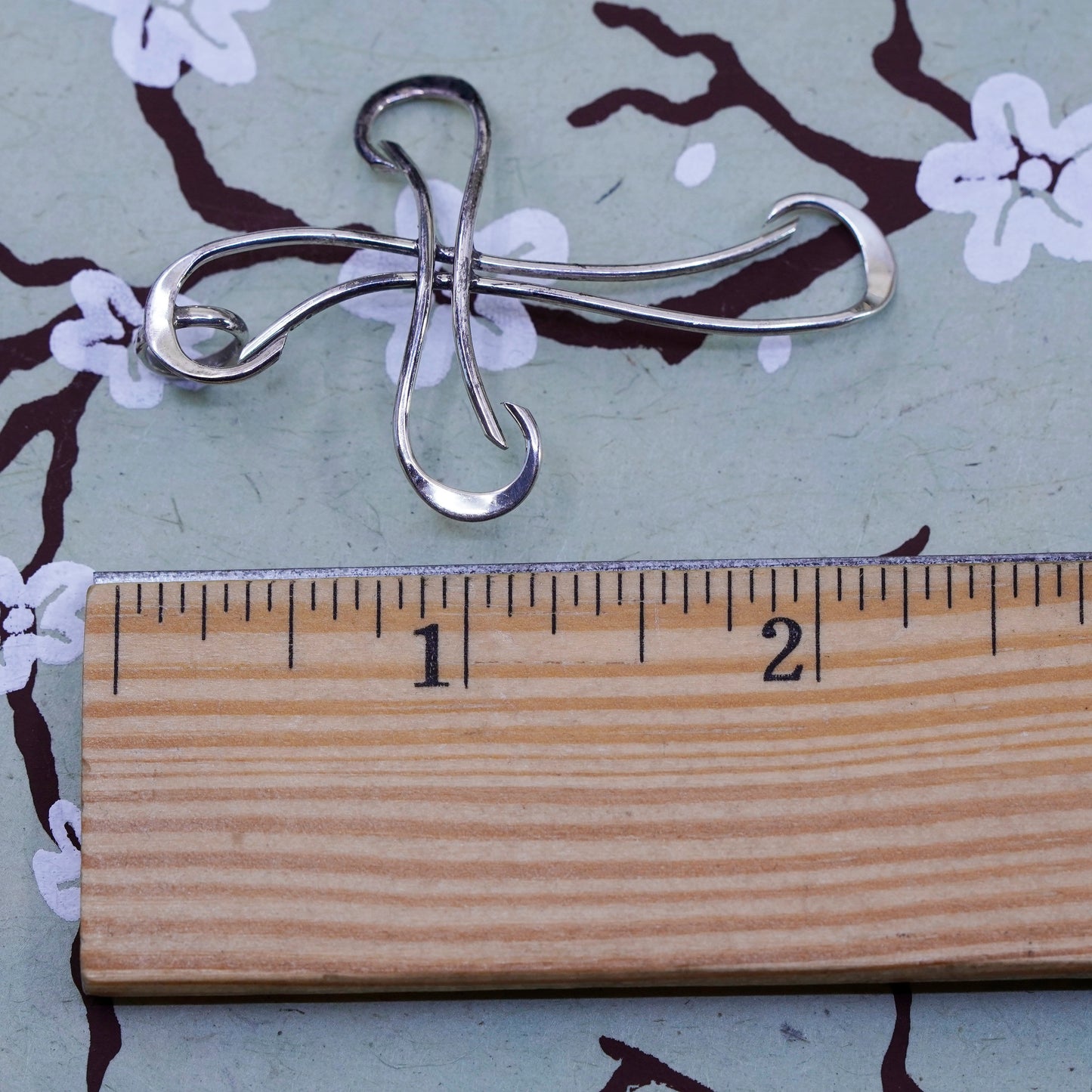 Vintage Sterling silver handmade pendant, 925 wired cross
