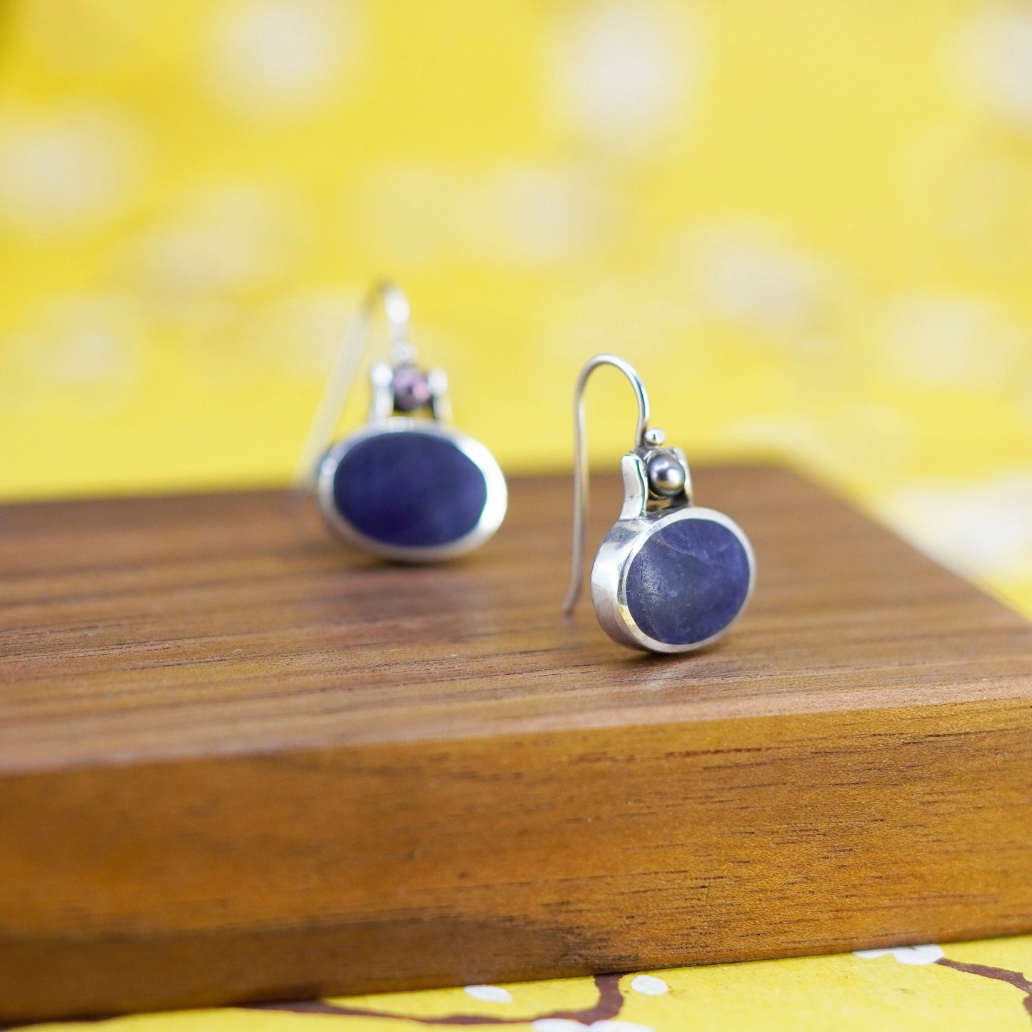 Vintage Sterling 925 silver handmade earrings with Sodalite and pearl
